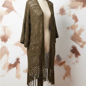 Polo Ralph Lauren Brown Crochet Cardigan